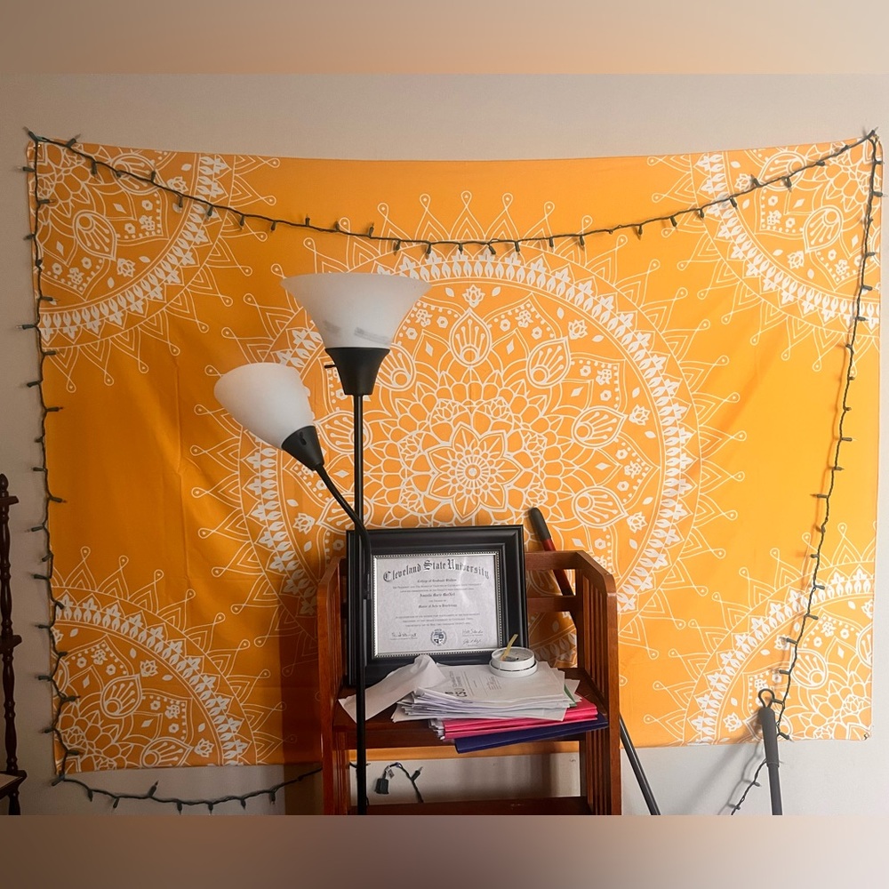 Yellow medallion tapestry